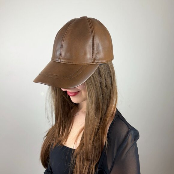 Leather Balla Cap for men Real Lamb Leather Hat Sports Visor Adjustable - Picture 8 of 8